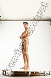 Nude Man White Muscular Short Blond Multi angles poses Realistic